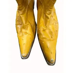 Potrero men’s leather orange western cowboy boots shoes size 8 SKU 4283 1469329 Men main image 4